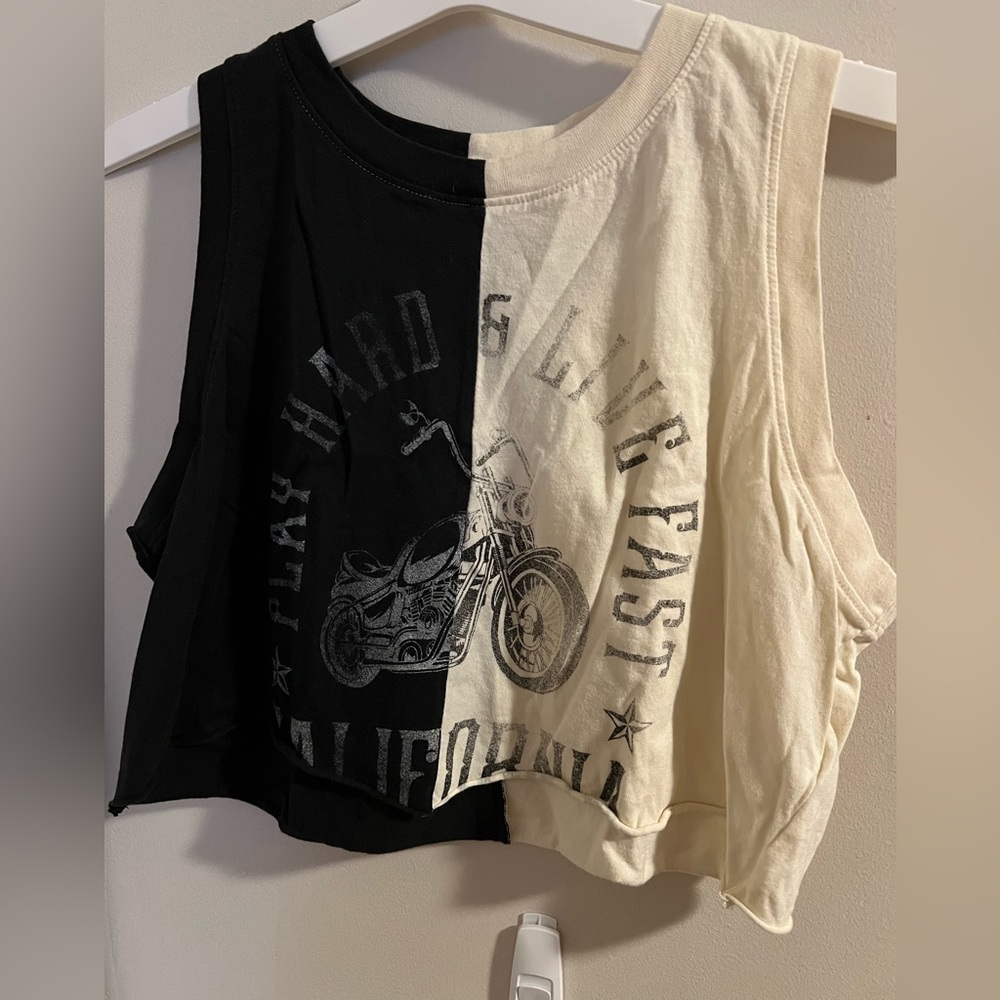 Hollister bike muscle cropped tank
